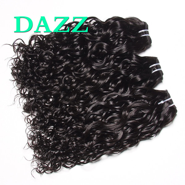 DAZZ Natural Water Wave Hair 4 Bundles Raw Remy Brazilian Virgin Hair Water Wave Weave Bundles Deals Wet And Wavy Human Hairs Extensions