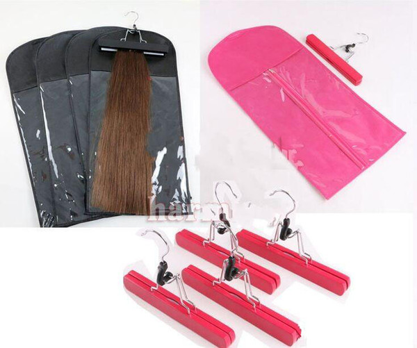 Hair extensions Packing bag Dustproof with hanger for clip hair human weft Professinal hair tools