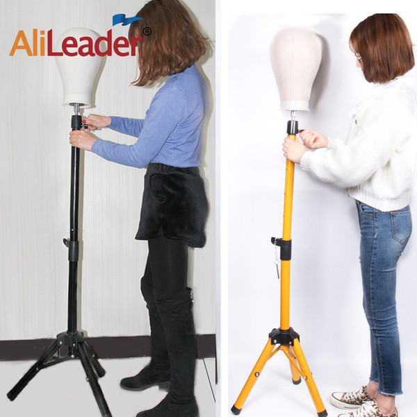 Alileader Mannequin Tripod Adjustable Wig Head Stand Tripod For Makig Wig Steel Clamp Stand 115Cm Salon Hairdressing Tools