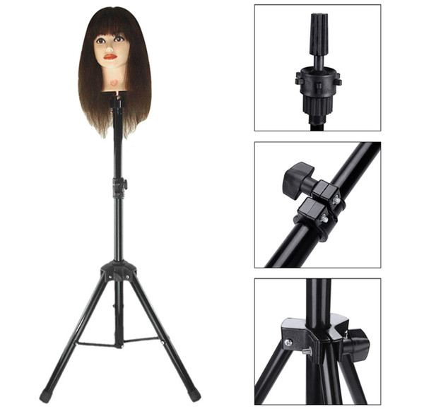 Abody Adjustable Wig Head Stand Tripod Holder for Hairdressing Training Salon Hair Mannequin Head Holder Hairdressing Clamp Tool