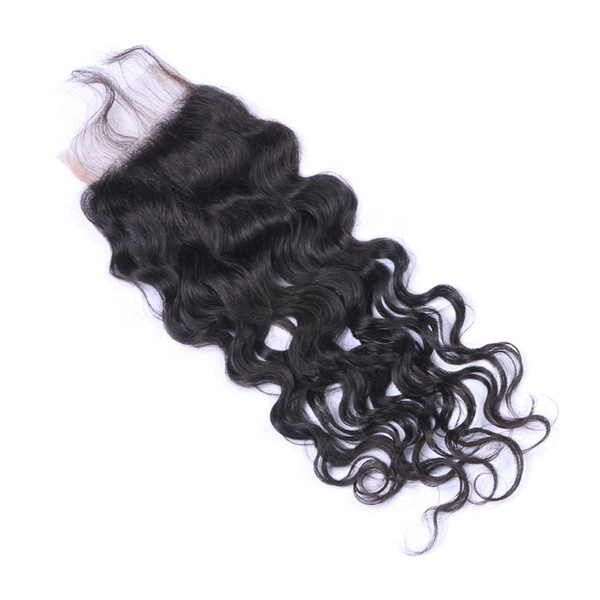 Loose wave natural color 4*4 lace closure hot selling the top quality top closure 