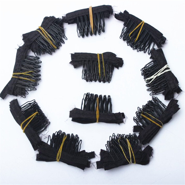 50pcs Black color wig combs for hair full lace wigs cap For Hair Extensions Small Wig Combs Clips For Wig Caps