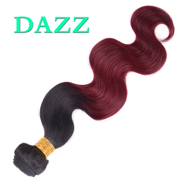 Ombre Color 1B 99J Body Wave 3 Bundles Malaysian Virgin Hair Body Wave Weave Bundles Bleached Dyed Red Burgundy Wavy Human Hair Extensions