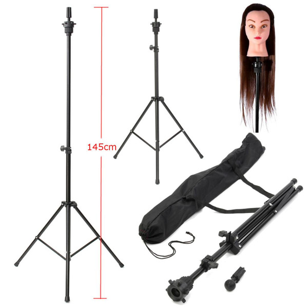 Professional Salon Adjustable Tripod Stand Hairdressing Training Mannequin Head Holder Clamp Hair Styling Practice Accessory