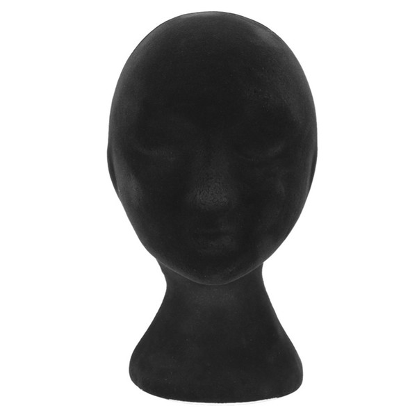 Black Foam Mannequin Head Unisex Hats Glasses Headphone Display Wigs Styling Practicing Model Mannequin Wig Stands Manikin Head