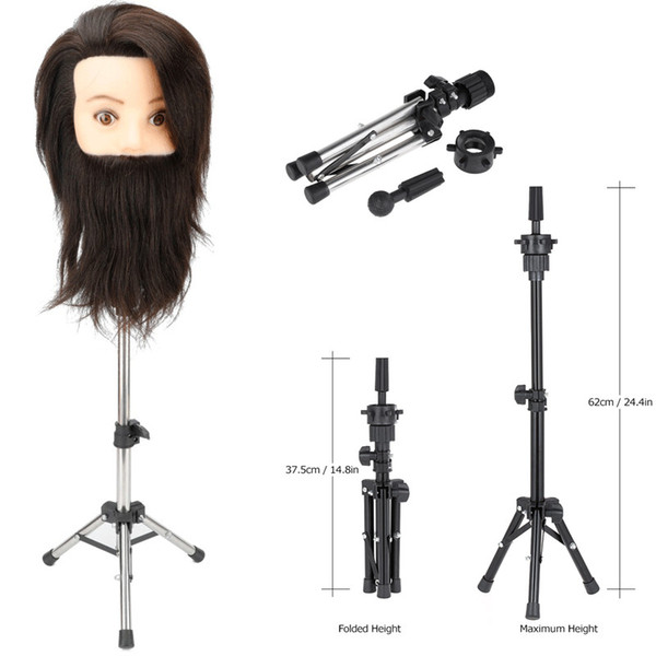 Adjustable Tripod for Training Head Mannequin Hairdressing Head Holder Clamp of Wig Stands