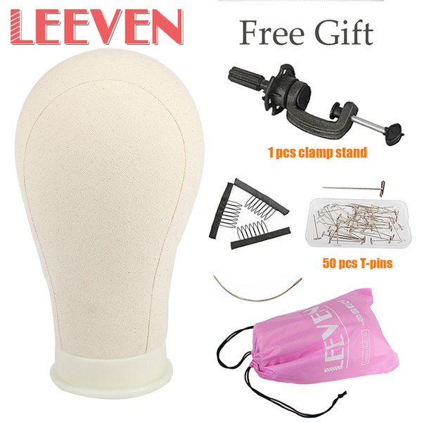 Leeven 21-24'' Canvas Block Head Mannequin Head Wig Display Styling Manikin Wig Stand Free Shipping With Mount Hole