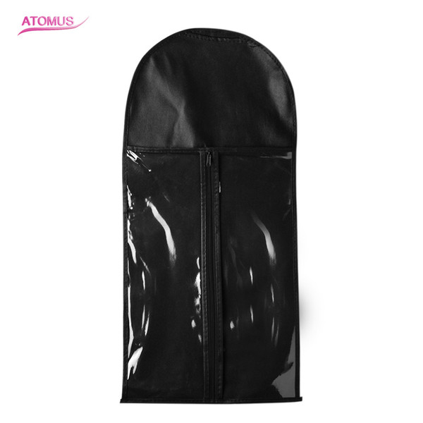 Black Hair Extension Packing Bag and Hanger Carrier Storage Wig Stands Hair Extensions Bag For Carring and Packing Hair Extensions