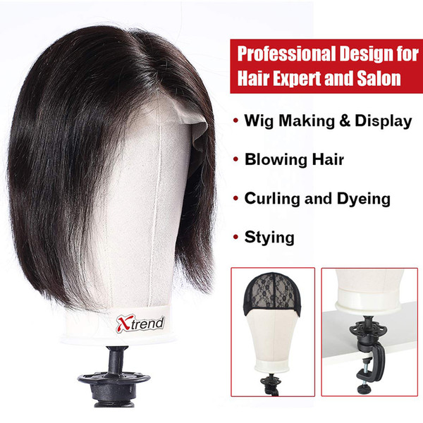 BEAUTY Poly Block Professional Mannequin Head White for Make Display Style Dry Wig With Mount Hole