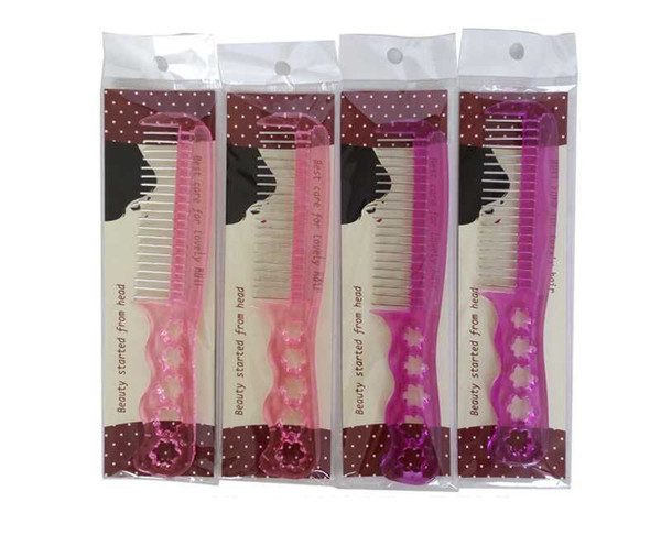 Professional Wig Comb Steel Tooth Plstic Handle Static Free Hair Styling Tools Hair Brush Comb 2 Colors Free Shipping