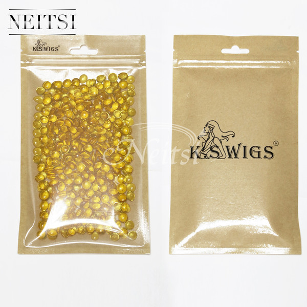 Neitsi 400pcs Blonde# High Purity Fusion Glue for Hair Extensions Keratin Glue Grainsair Fusion Keratin Glue Tips Rebond Granules Beads