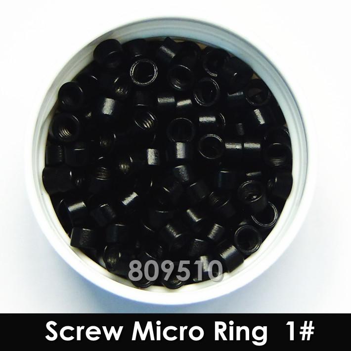 Wholesale - Black # 3.5mm Aluminum Screw Micro Ring 2 bottles / lot DHL Free Shipping