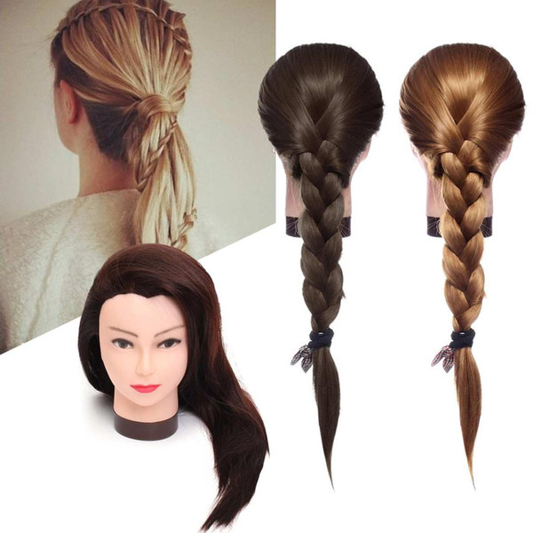 70cm Long Straight Hair Hairdressing Training Practice Mannequin Practice Manikin Head Salon Women Hairdresser Styling Head