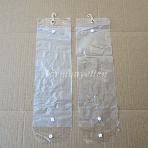 Freeshipping 30pcs/lot 20inch-24inch plastic pvc bags for packing hair extension transparent packaging bags with Button