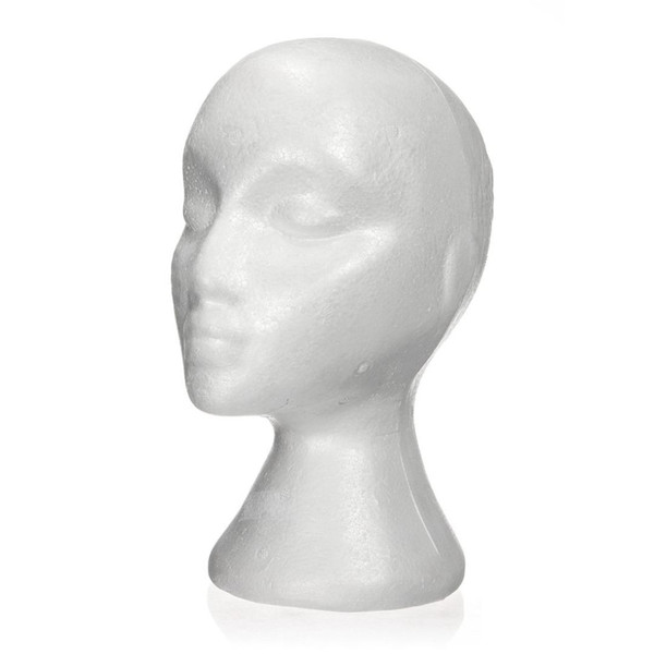 Dummy / mannequin head Female Foam(Polystyrene) Exhibitor for cap, headphones, hair accessories and wigs Woman Mannequin Foam