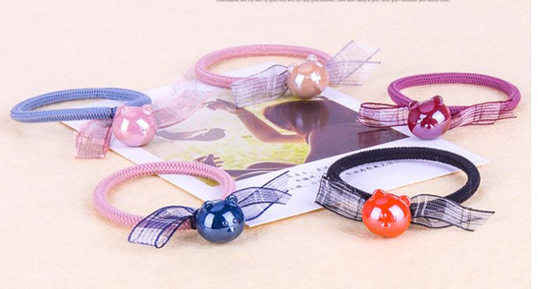 Summer Fresh Girl Bear Hair Cord Headdress Cute Simple Tie Hair Leather Band