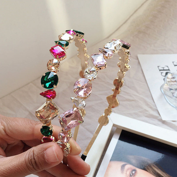 New Arrival Headband Hair Hoop Head Band Color Crystal Female Andromeda is Super Fairy Lady Water Drill High-grade Temperament Korea