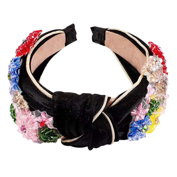 Hair Hoop Headband Accessories Tools High-grade Ornament European American New Retro-palace Diamond Imitation Crystal Color Flowers Knotting