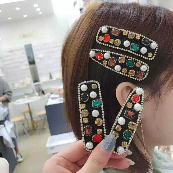 Hairpin Hair Pin Clip Accessories A Word Color Drill BB Ornaments South Korea Simple Style Liu Seaside Girls