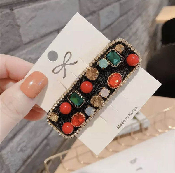 Hairpin Hair Pin Clasp Accessories A Word Clip Color Drill BB Ornaments South Korea Simple Style Liu Seaside Girls