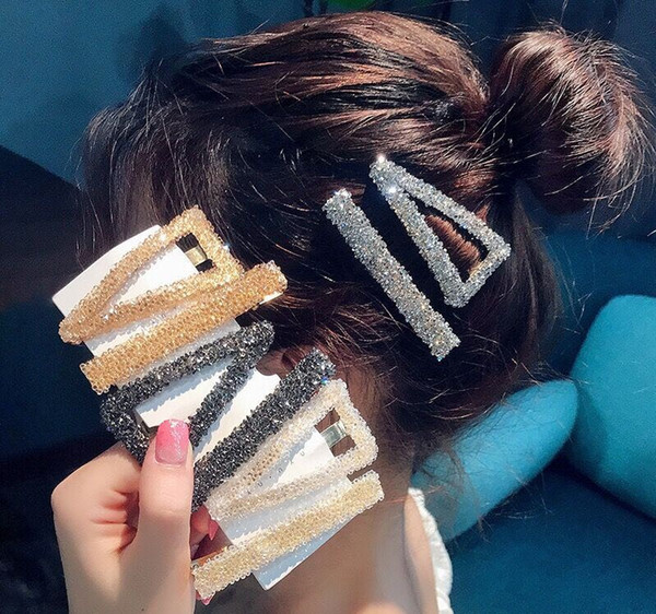 Hair Accessories Hairpin Pin Korean Web Celebrity ins Girls Act The Role Of Simple Wind Diamond Temperament Edge Clip BB Word Set