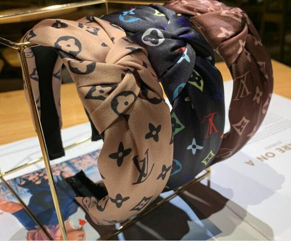 Fashion print headbands high quality Chiffon Knotted Headband Hair Hoop Headwear Accessories for Female Women wholesale