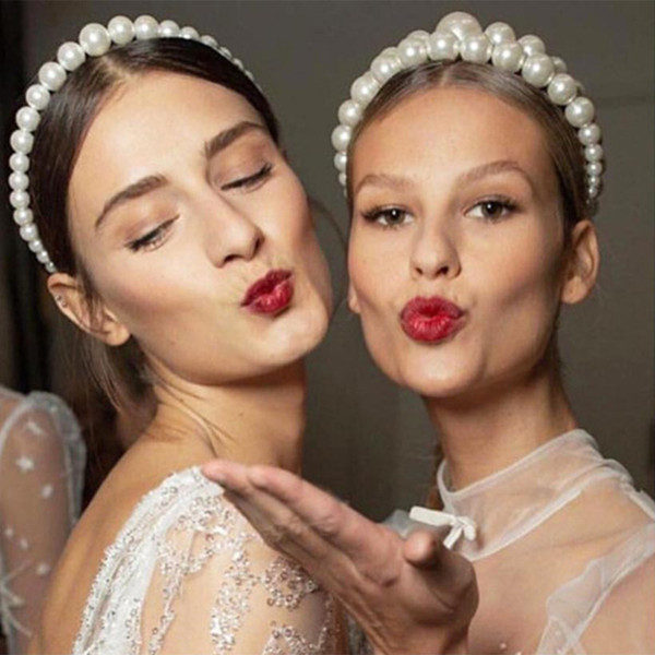 New Luxury Big Pearl Headband for Women Wild Personality Trend Fashion Hairband Party Pearl Girls Hair Accessories