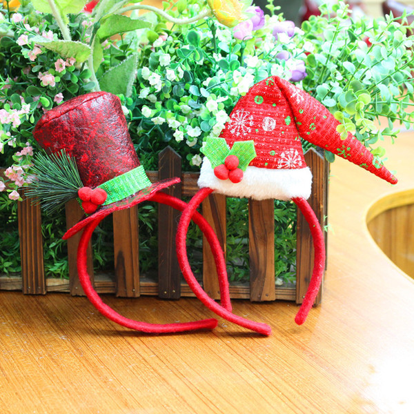 Children headband Christmas party supplies Christmas gifts plastic flannel santa deer hat rabbit ear hair band accessories
