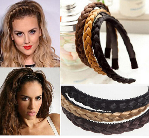 New Hair Extensions braid Hairpiece Headband Wavy Synthetic Hair Extension headband 4 colors 20pcs free shipping