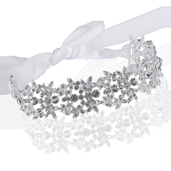 Luxury Hair Makekup Designer Headband Silver Color Wedding headbands 25cm x 3cm For Bride Fast 