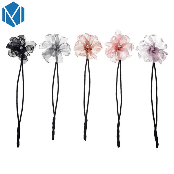 Flower Donuts Twist Headband Magic Hair Bun Maker DIY Hairstyle Tool Pearl French Bud Dish Hair Accessories Sweet Hairband Woman