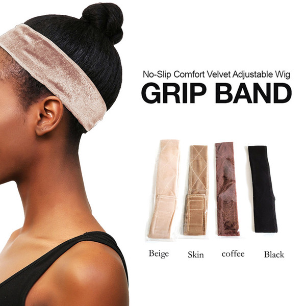 4 colors Fabric H non-slip airband Casual Fashion Fixed Wig Grip Adjustable Velvet Wig Grips Hair Band With Broadband
