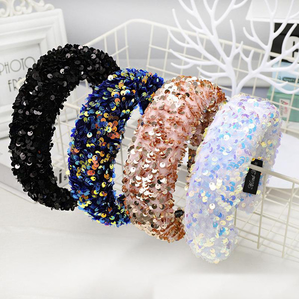 Female blingbling Hair Sticks Ladies Girl Solid Hair band Width Casual Fashion headband Hair Accessories 4Colors