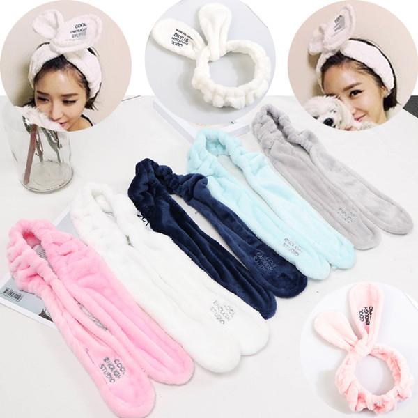 Hot Girls Cute Rabbit Ear Headband Turban Women Makeup Yoga GYM Hairband Headpiece Fancy Dress Party Forehead Headwear Hair Accessories