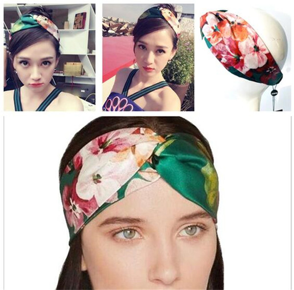 30pcs famous classic colorful Headband women foral print silk headbands X107