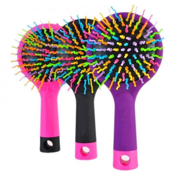 Hair Comb Professional Rainbow Comb Rainbow Volume Anti-static Magic Hair Brush Curl Straight Massage Comb Brush Mirror Styling Tools