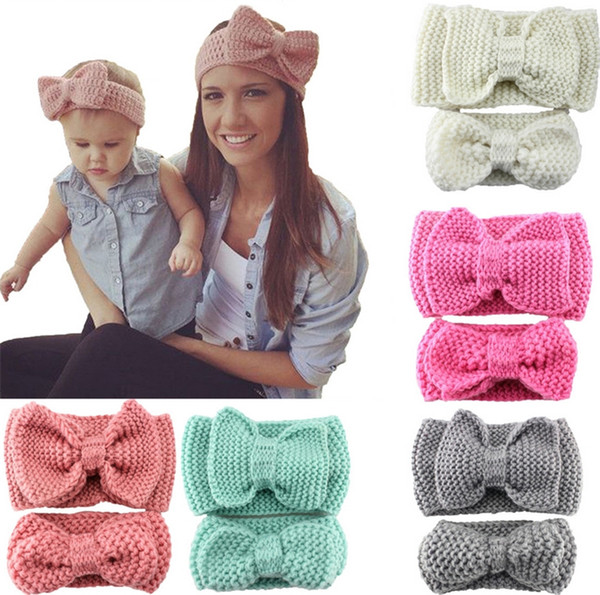 Wholesale -- Manual wool woven bow hair bands hair accessories selling mother-daughter warm winter headbands 4205