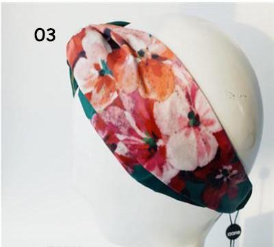 Blooms Print Silk Women Knot Headband Head Scarf Girls Satin Silk Hairband Elastic Twist Turban Headwrap Hair Accessories