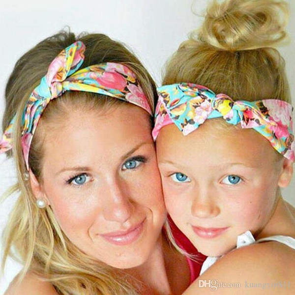 Hot Sale Handmade Headband with Fabric Bow for Moms and Baby Girls Hair Accessories Hair Flowers Head Band Wholesales