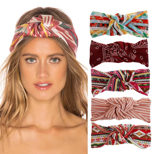 European and American hair band ladies spring/summer new printed Bohemian style headband cross-border accessories