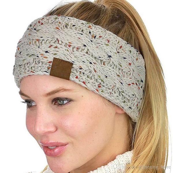 DHL Free Shipment 21 Colors Knitted Crochet Headband Women Winter Sports Headwrap Turban Head Band Ear Warmer Beanie Cap