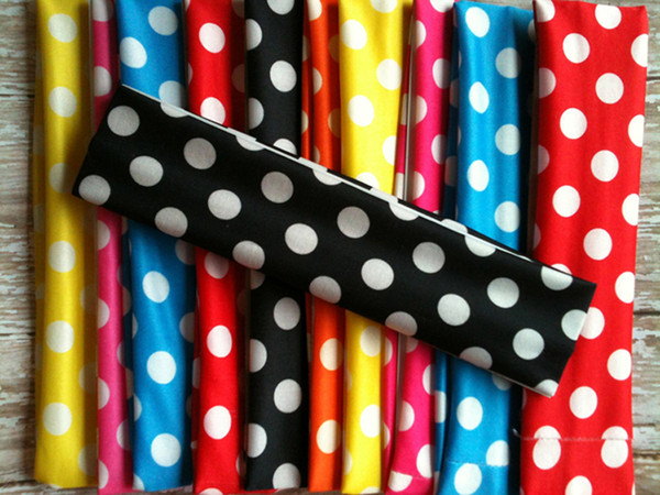 Polka Dot Stretch Headbands Stretch Headbands,headwraps,hairband headwear Nylon light Headban 120X/lot FREE SHIPPING