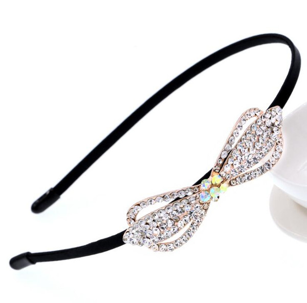 Bow flower full crystal rhinestone Headband for women Fashion girls hair accessory high quality free shipping