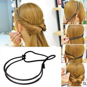 Elegance 120pcs/lot DIY Double Root Variable-shape Hair Bands Black Elastic Rubber HeadBand Adjustable Hair Styling Tools Free-