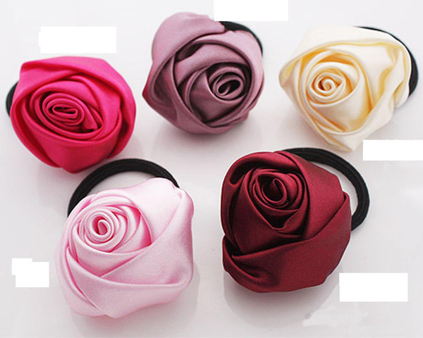 Fashion hair accessories satin fabric hair band candy-colored silk roses hair circle