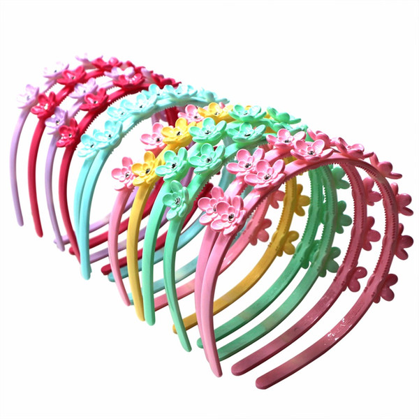 Xima 12pcs /Lot Mixed Colours Plastic Hard Headband Skinny Headband Girls Hairband Plastic Hairband Floral Headwear