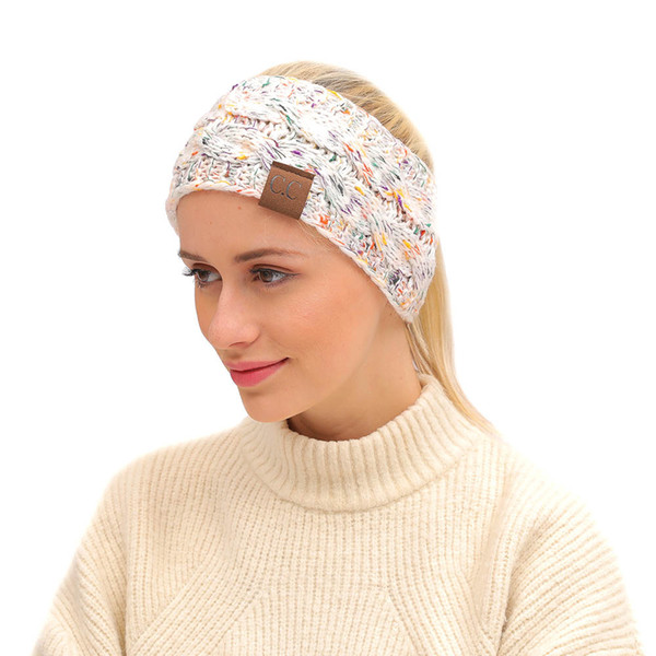 CC Knitted Crochet headband autumn winter new women Sports Head Wrap Hairband Fascinator Hat Head Dress Headpieces 22*11 cm