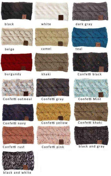 New Luxury Designer 21 Colors Knitted Crochet Headband Women Winter Sports Headwrap Turban Head Band Ear Warmer Beanie Cap