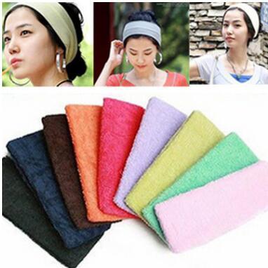 10pcs/lot fashion girl's ladies' candy color multi color Sports Yoga hairband unisex wide hair band towel material length about 17cm newest