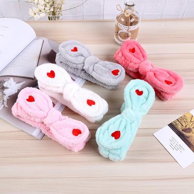 Love Bow Hair Band Cute 5 Pcs Female Bath Hair Band Wash Wash Face Scarf Head Band